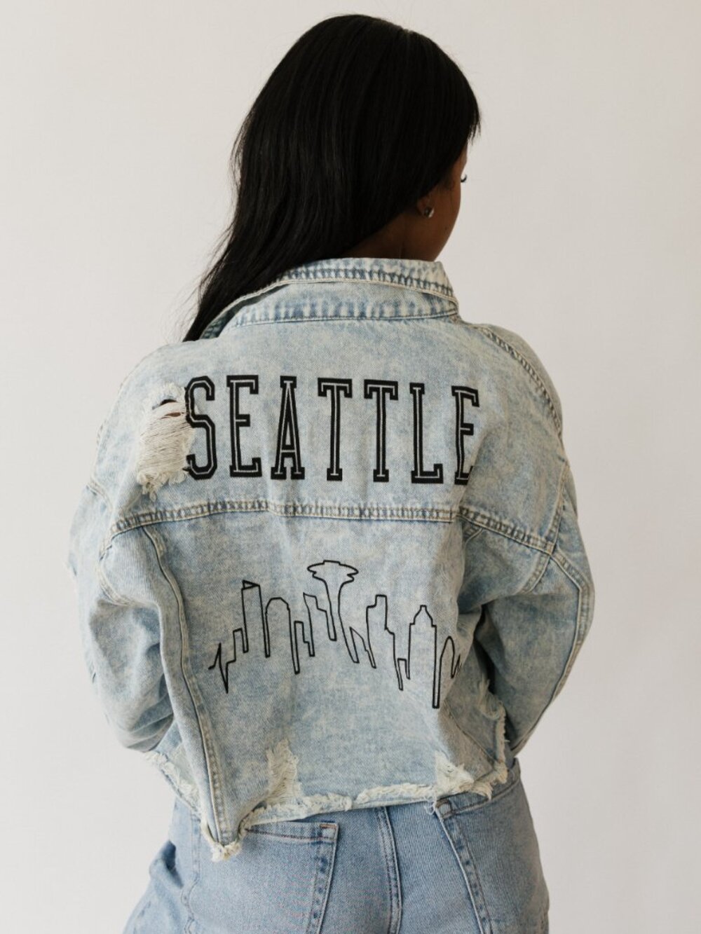 Seattle City Skyline Denim Jacket
